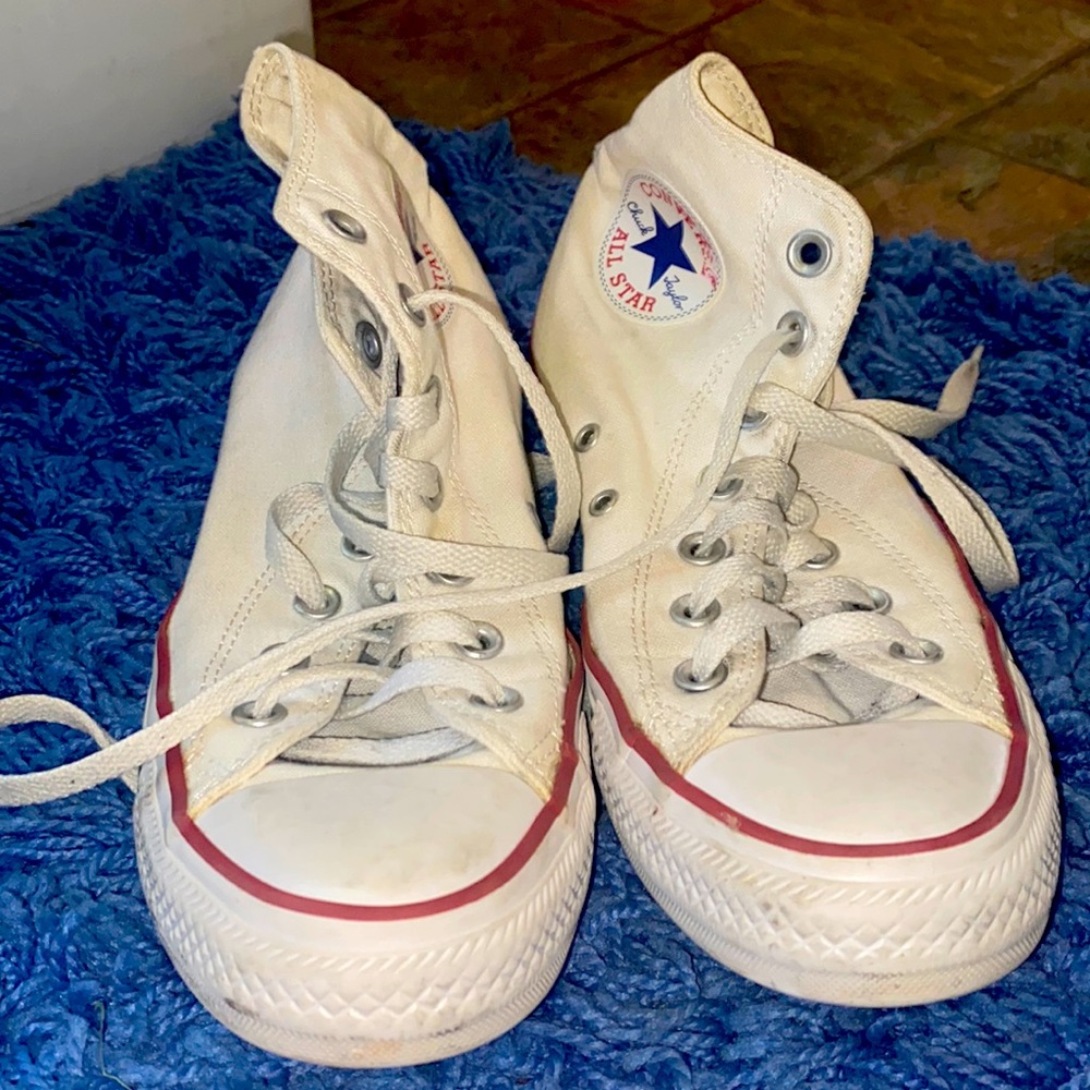 All White High Top Converse